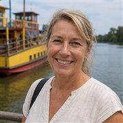 Laura B., en visite en famille